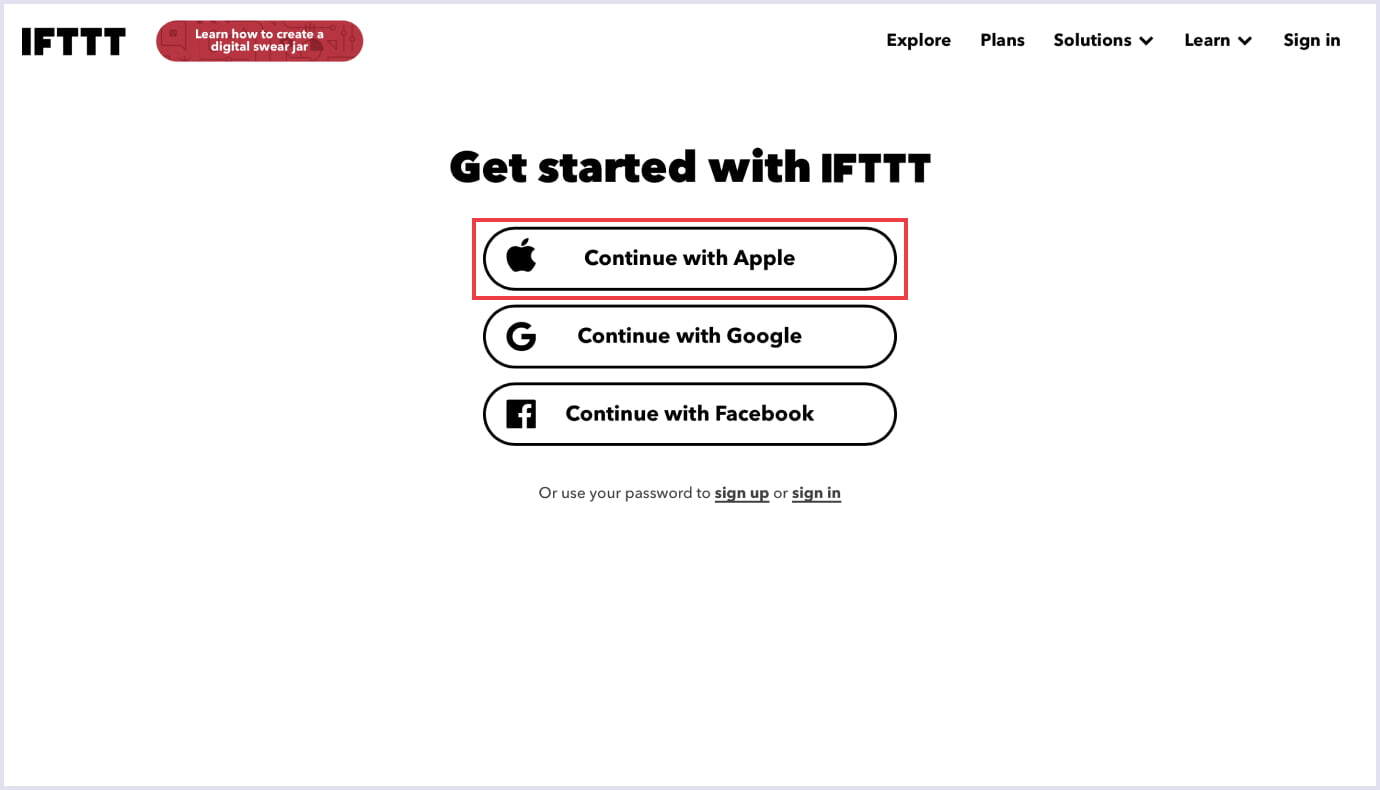 Simplified UX as a web design trend by IFTTT