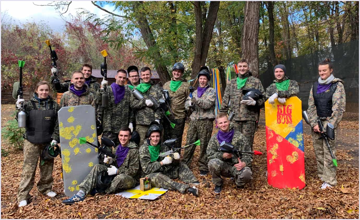 Codica software development team plays paintball